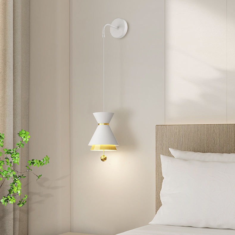 Contemporary Scandinavian Bell Iron Aluminum LED Wall Sconce Lamp For Bedroom