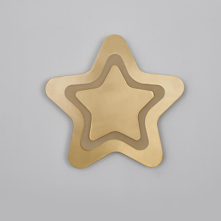 Nordic Luxury Brass Star Shape LED Wall Sconce Lamp