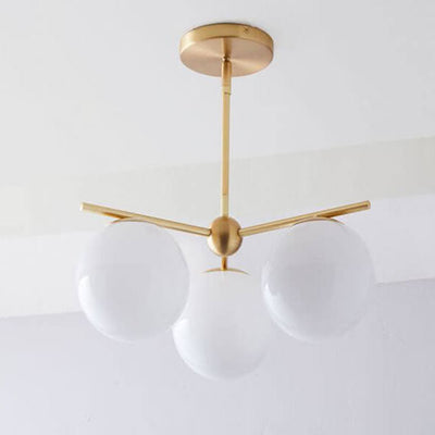 Nordic Minimalist Branch Magic Bean Glass Round Ball 3/6/9 Light Chandelier