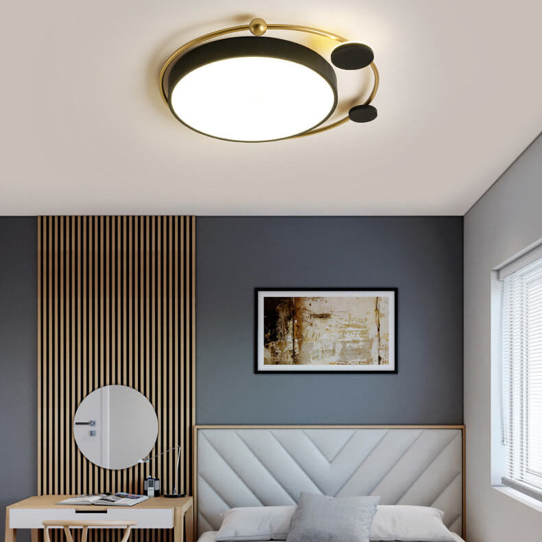 Plafonnier LED encastré en acrylique avec anneau circulaire en fer et luxe moderne, luminaire décoratif de plafond, idéal pour le salon 