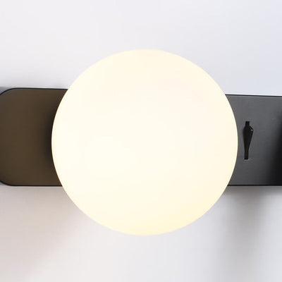 Modern Minimalist Glass Sphere LED Spotlight Reading Wall Sconce Lamp