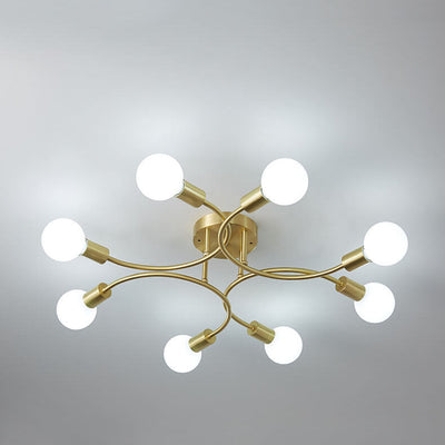 Nordic Luxury Magic Bean Ring 4/6/8 Light Semi-Flush Mount Ceiling Light