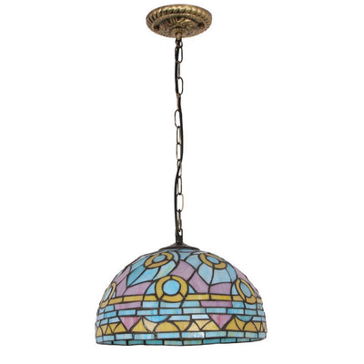 European Retro Tiffany Colorful 1-Light Pendant Light