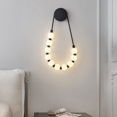 Applique murale LED avec collier minimaliste moderne, haricot magique 