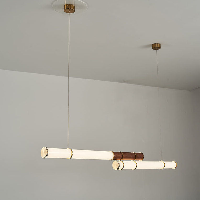 Nordic Minimalist Long Column Linear LED Island Light Chandelier