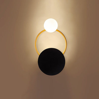 Nordic Light Luxury Round Iron Glass LED Wall Sconce Lamp