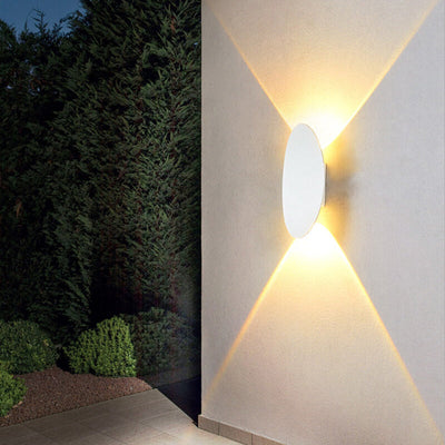 Simple Oval Flat Shaped Aluminum LED Outdoor Waterproof Wall Sconce Lamp