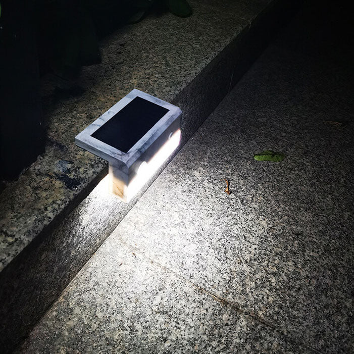 Einfaches Solar-Edelstahl-3-LED-Gartenstufenlicht für den Außenbereich 