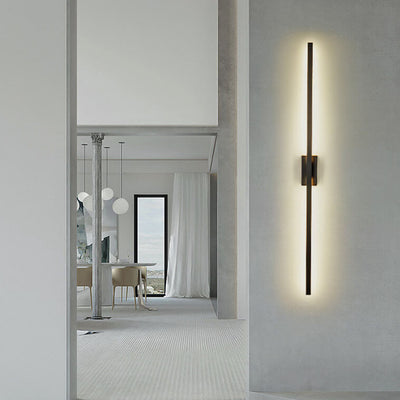 Lampes d'applique murale de lumière avant de miroir de LED linéaire noir minimaliste nordique 