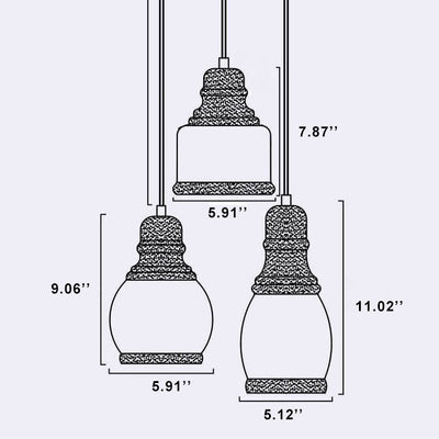 Retro Cylinder Glass Dome 1-Light Pendant Light