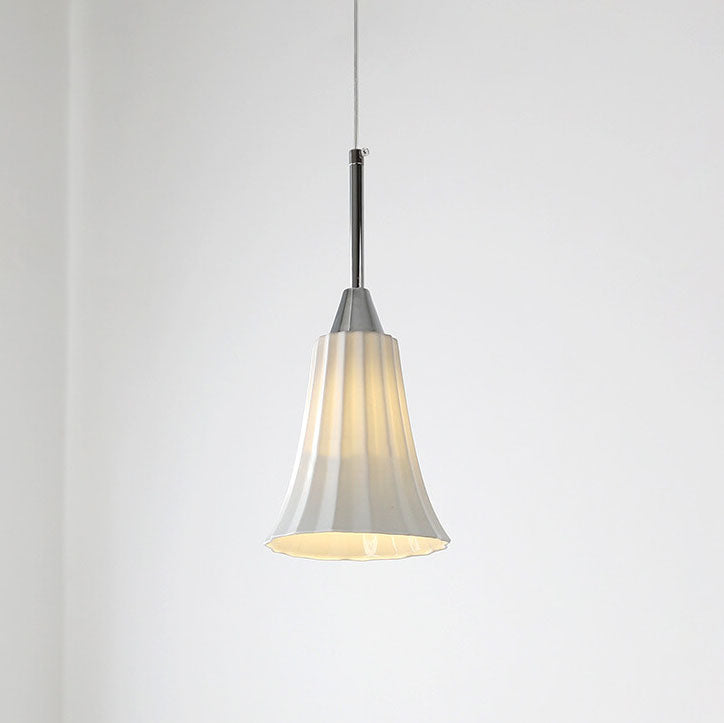 Modern Minimalist Ceramic Texture Bell 1-Light Pendant Light