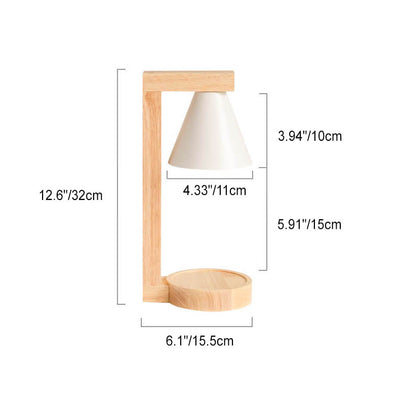 Modern Minimalist Cone Shade Hardware Log 1-Light Melting Wax Table Lamp