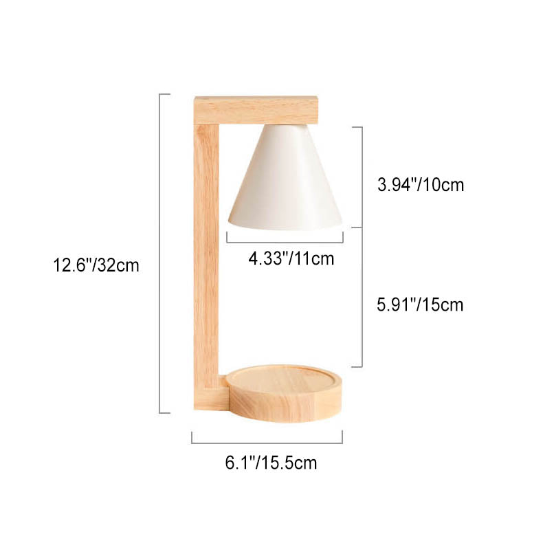 Modern Minimalist Cone Shade Hardware Log 1-Light Melting Wax Table Lamp