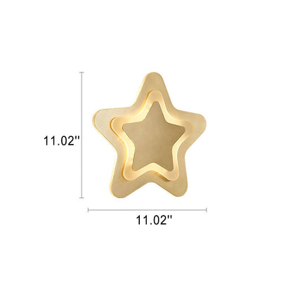Nordic Luxury Brass Star Shape LED Wall Sconce Lamp
