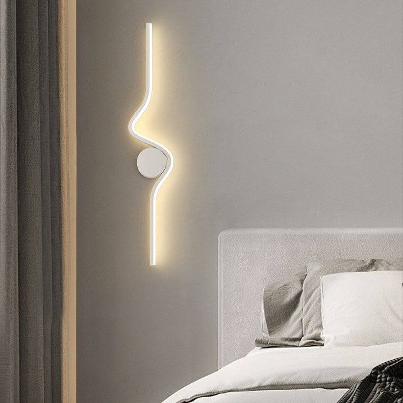 Modern Minimalist Iron Aluminum Long Strip LED Wall Sconce Lamp For Living Room