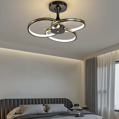 Luxuriöses Acryl-Drei-Ring-Kombinationsdesign LED-Unterputz-Lüfterlicht 