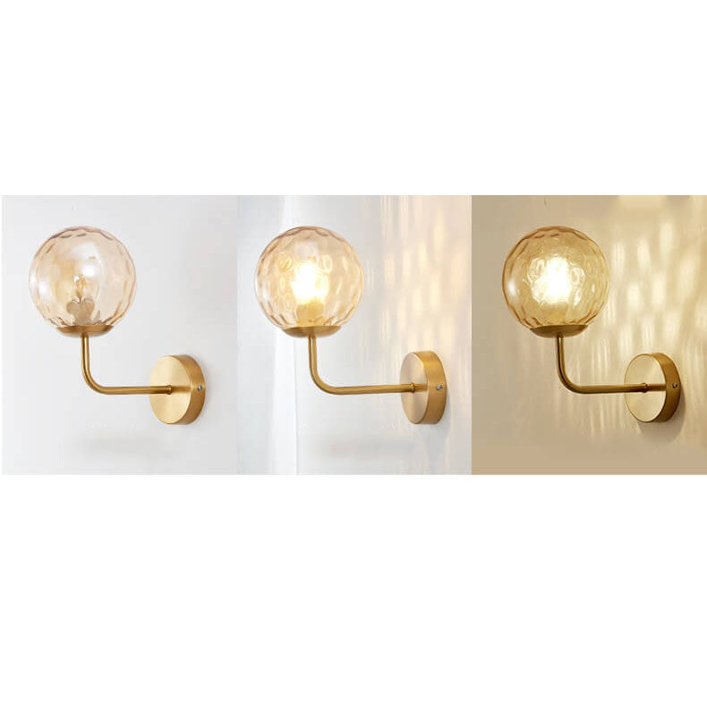 Modern Luxury Round Ball Iron Glass 1-Light Wall Sconce Lamp