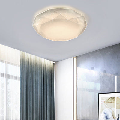 Contemporary Simplicity Geometric Starry Diamond Acrylic Shade LED Flush Mount Ceiling Light For Living Room