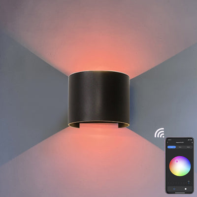 Simple Intelligent Cylindrical APP Dimming Waterproof LED Wall Sconce Lamp