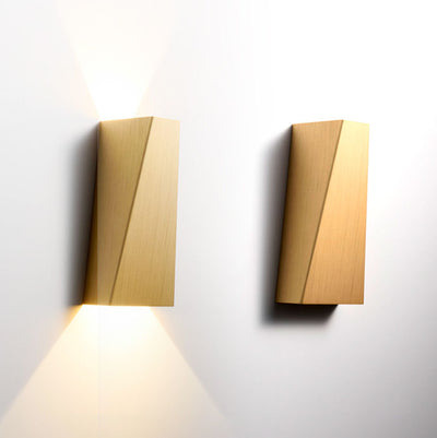 Moderne minimalistische geometrische LED-Wandleuchte aus gebürstetem Aluminium