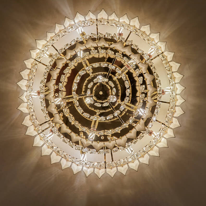 European Light Luxury Crystal 8/12 Light Flush Mount Ceiling Light