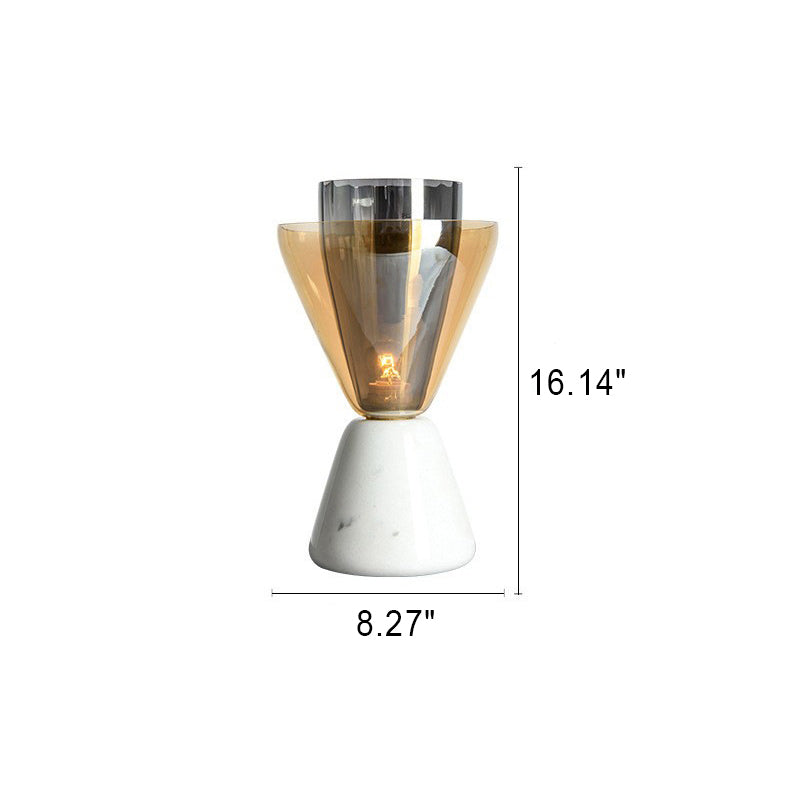 Nordic Luxury Marble Glass Cone 1-Light Table Lamp