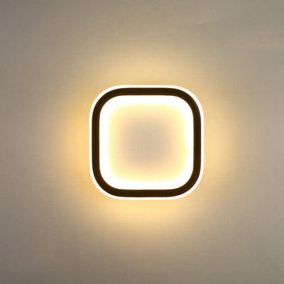 Nordic Minimalist Square Frame Iron PVC LED Wall Sconce Lamp