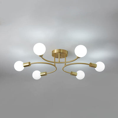 Nordic Luxury Magic Bean Ring 4/6/8 Light Semi-Flush Mount Ceiling Light