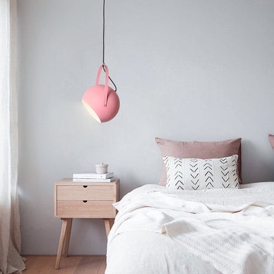 Contemporary Creative Macaron Orb Aluminum 1-Light Pendant Light For Bedroom