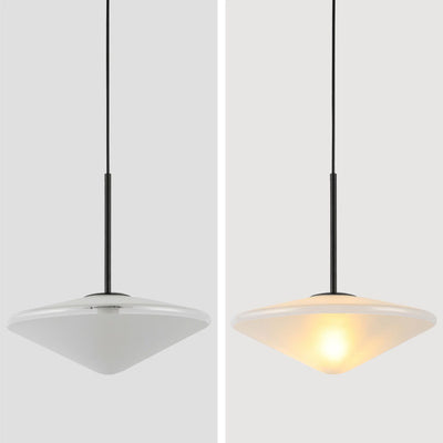 Nordic Light Luxus Milchweiß Glas Dreieck Runde 1-Licht Pendelleuchte 