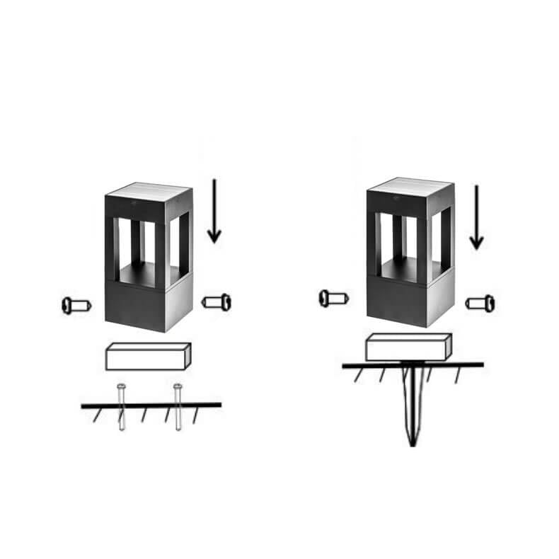 Modern Simple Solar Square Frame LED Outdoor Lawn Garden Landscape Light