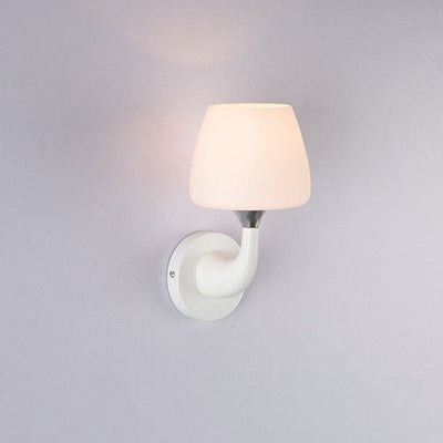 Nordic Minimalist White Glass Cup Shade 1/2 Light Wandleuchte 