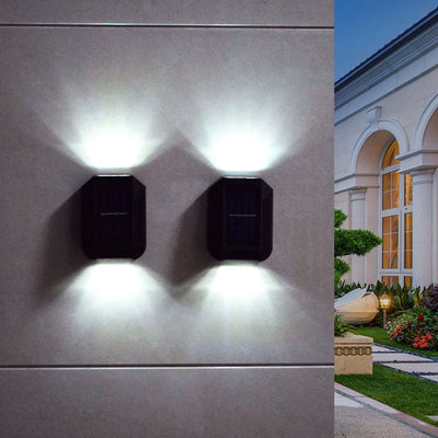 Outdoor Solar Square Light Control Sensor LED Waterproof Garden Wall Sconce Lamp