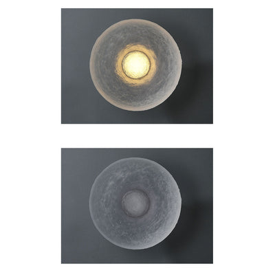 Modern Minimalist Resin Clear Round Disc LED Wall Sconce Lamp