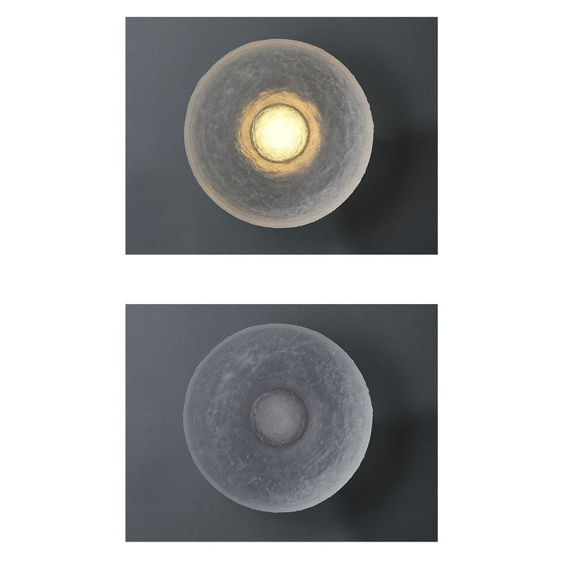 Modern Minimalist Resin Clear Round Disc LED Wall Sconce Lamp