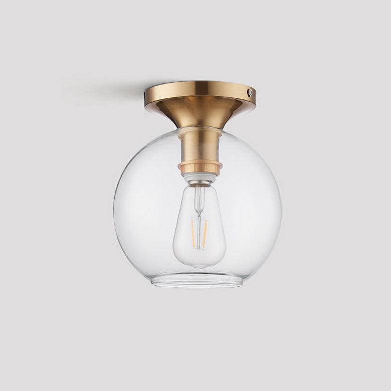 Plafonnier semi-encastré moderne et simple en verre transparent à 1 ampoule Orb 