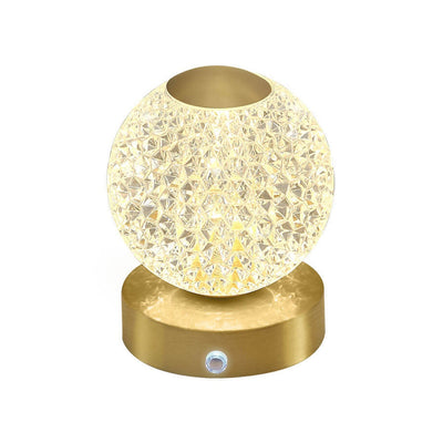 Modern Luxury Brass Acrylic Round Ball LED Table Lamp