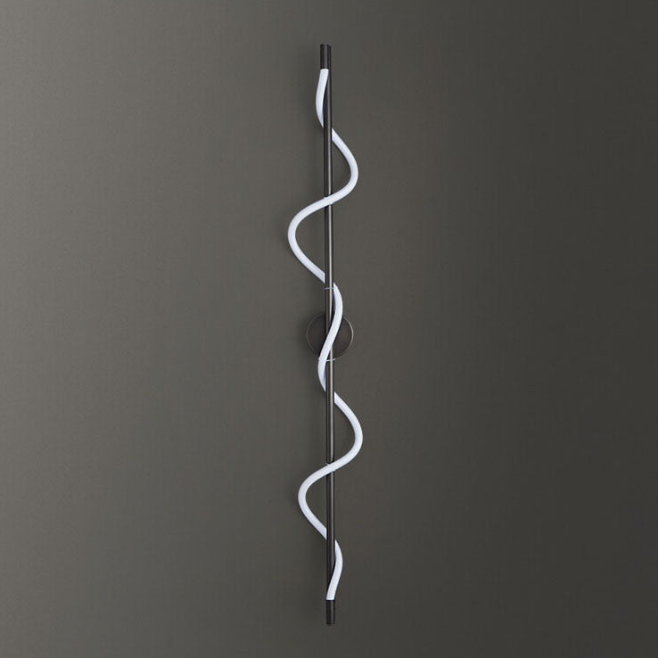 Modern Minimalist Twist Curve Long Bar Copper LED Wall Sconce Lamp