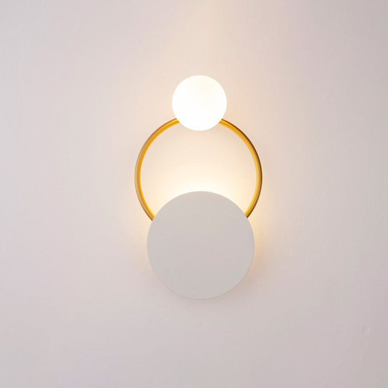 Nordic Light Luxury Round Iron Glass LED Wall Sconce Lamp