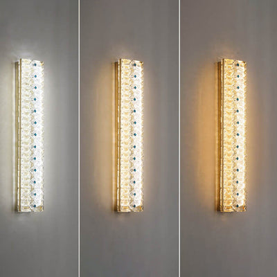 Luxuriöse LED-Wandleuchte mit Kristallstreifendesign 