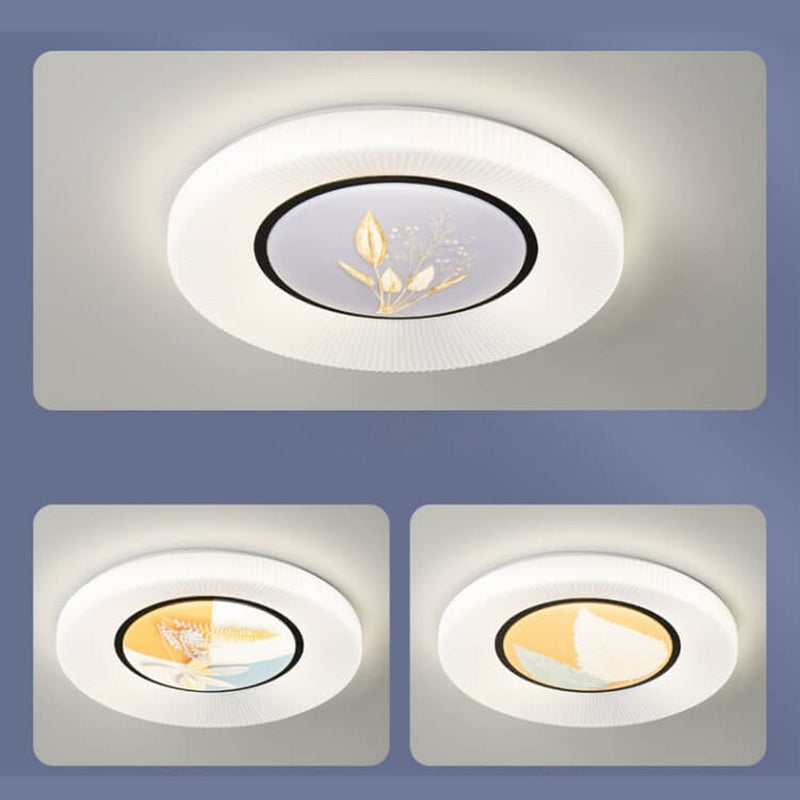 Modern Minimalist Round Painted Acrylic LED Flush Mount Ceiling Light