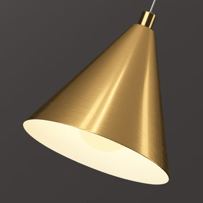 Nordic Minimalist Brass Cone 1-Light Pendant Light