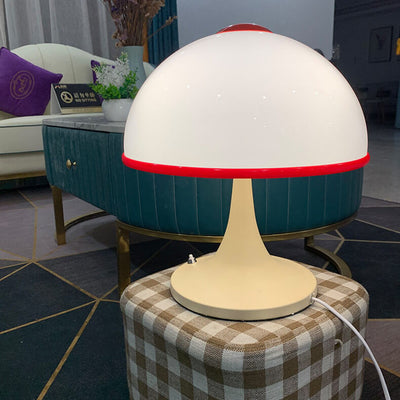 Modern Cream Mushroom Metal 1-Light Table Lamp