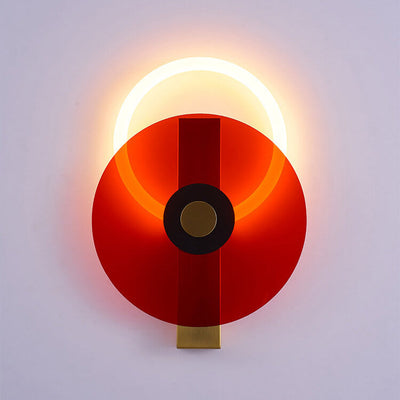 Modern Colored Luminous Acrylic Round LED Wall Sconce Lamp