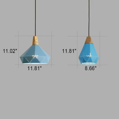 Nordische Geometrie Macaron einfarbige Eisen-Pendelleuchte mit 1 Leuchte 