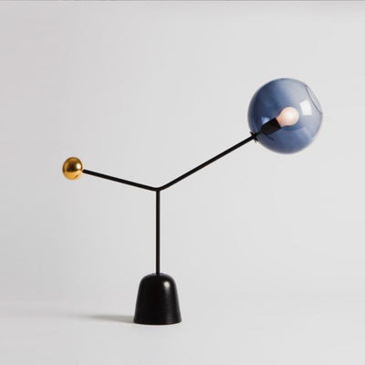 Lampe de table moderne et créative à 1 lumière en fer et verre satellite 
