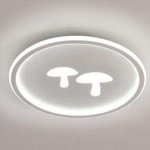 Modern Round Acrylic Shade Mushroom Pattern LED Flush Mount Light