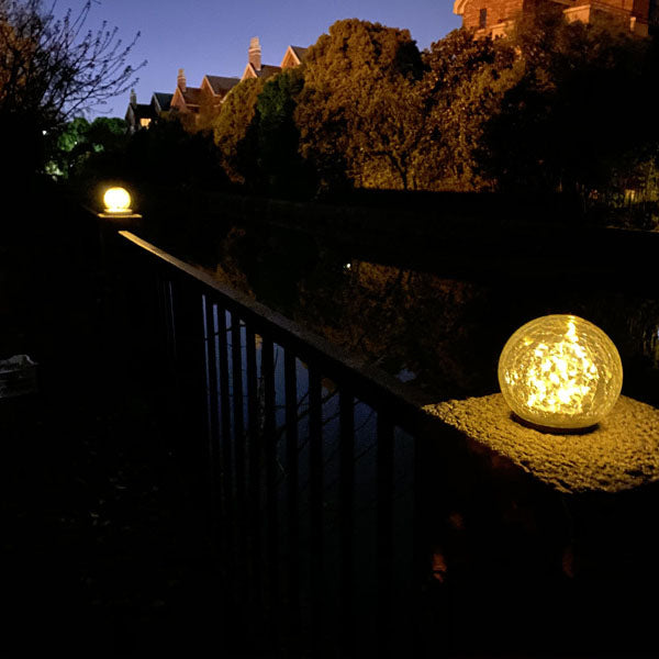 Solar Creative Column Round Ball LED Außenscheinwerfer Landschaftslicht 