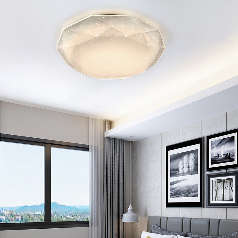 Contemporary Simplicity Geometric Starry Diamond Acrylic Shade LED Flush Mount Ceiling Light For Living Room