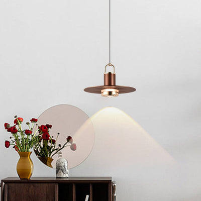 Modern Minimalist Disc Cylindrical Liftable Aluminum LED Pendant Light